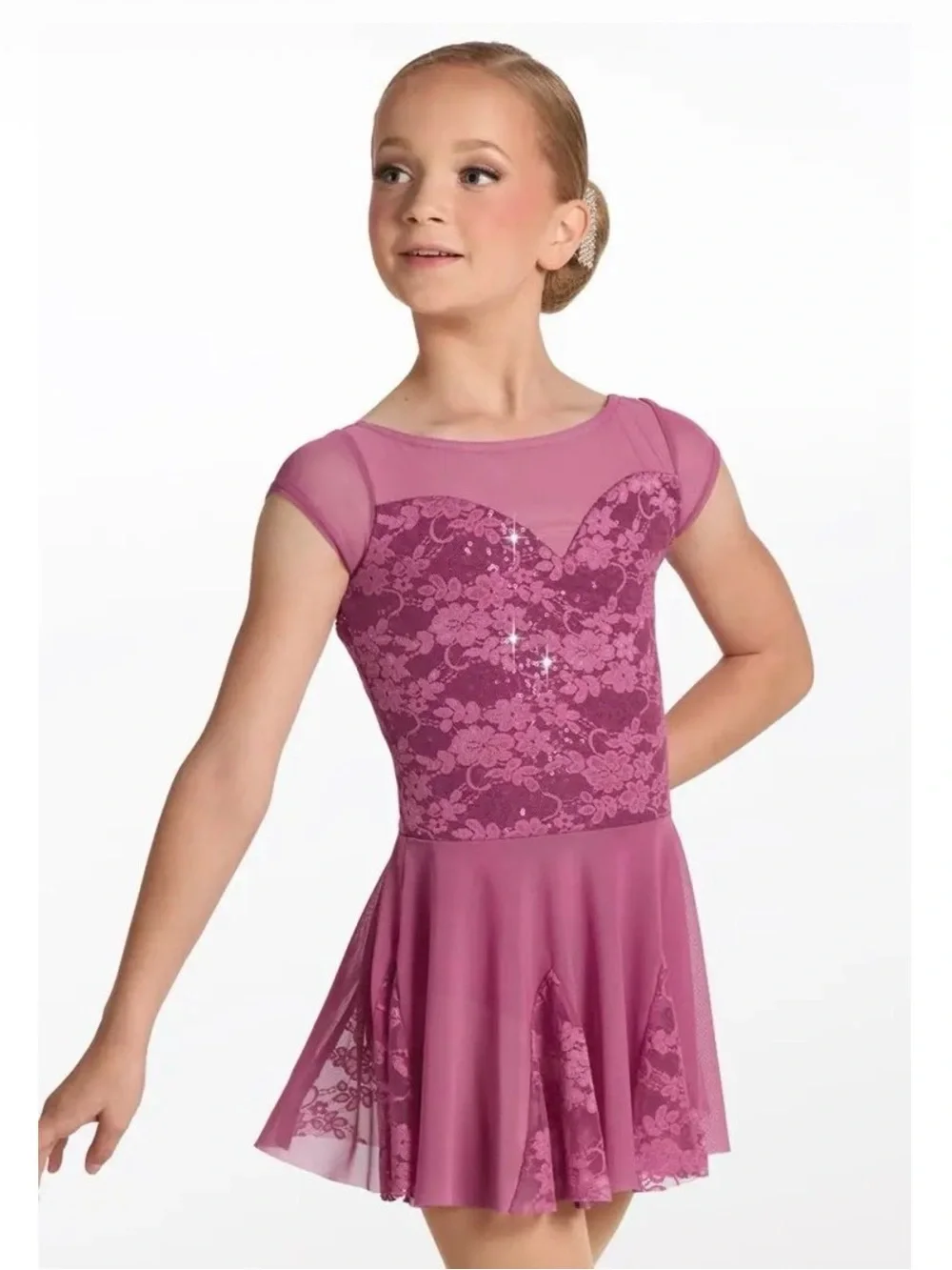 Weissman Girls' Lace & Sequin Ballet Dress - Pink